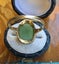Victorian 9ct Gold Ponamu Green stone Ring 3.37gm Carousel 10