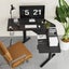 Corner Standing Desk Sit and Stand Up Computer Office Gaming L Shaped Black Carousel 5