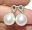 White Teardrop 9.5 x 10.5mm Cultured Pearl Dangle Earrings Carousel 1