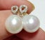 White Teardrop 9.5 x 10.5mm Cultured Pearl Dangle Earrings Carousel 3