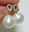 White Teardrop 9.5 x 10.5mm Cultured Pearl Dangle Earrings Carousel 4