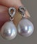 White Teardrop 9.5 x 10.5mm Cultured Pearl Dangle Earrings Carousel 9