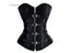 Women's Steampunk Leather Corset Top With Satin Boning And Rivet Buckle Carousel 1