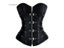 Women's Steampunk Leather Corset Top With Satin Boning And Rivet Buckle Carousel 5