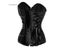 Women's Steampunk Leather Corset Top With Satin Boning And Rivet Buckle Carousel 7