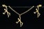 Vintage Gold Tone Belcher Chain Rhinestones DANCER Necklace & Long Clip Earrings Carousel 1