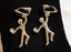 Vintage Gold Tone Belcher Chain Rhinestones DANCER Necklace & Long Clip Earrings Carousel 9