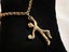 Vintage Gold Tone Belcher Chain Rhinestones DANCER Necklace & Long Clip Earrings Carousel 5