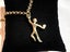Vintage Gold Tone Belcher Chain Rhinestones DANCER Necklace & Long Clip Earrings Carousel 6