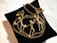 Vintage Gold Tone Belcher Chain Rhinestones DANCER Necklace & Long Clip Earrings Carousel 8