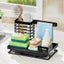 Sink Caddy with Removable Drain Tray Storage for Soap Sponge Dishcloth-Black Carousel 7