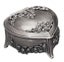 Russell Collection - Pewter Finish Heart-Shaped Jewellery Box with Roses Carousel 1