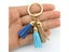 ZWPON New Fashion Women's Casual Triple Leather Tassels Keychain Bag Pendant Carousel 6