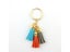 ZWPON New Fashion Women's Casual Triple Leather Tassels Keychain Bag Pendant Carousel 7