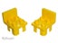 ®™DUPLO - 2 x Yellow Furniture Chair with 4 Studs & Squared Back ~Retired 2012~ Carousel 1