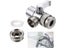 Faucet Diverter Valve 3 Way Water Separator Shower Tee Adapter Adjustable Carousel 3
