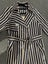 Italian uber chic shiny navy and beige striped coat - Carousel 4