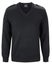 JB's Wear, Knitted Epaulette V-Neck Jumper, 6EJ - Black (Size: 3XL) Carousel 1