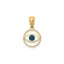 14k Yellow Gold Blue Enamel Eye Pendant, 16mm Carousel 1