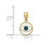 14k Yellow Gold Blue Enamel Eye Pendant, 16mm Carousel 3