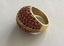 Gold plated dome ring with red crystals Carousel 1
