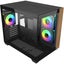 Cooler Master Elite 481 Tempered Glass mATX Tower Gaming Case - Wood Black 3x Carousel 3
