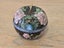 Vintage Oriental Enameled Cloisonné Apple Dish Lidded Trinket Box Carousel 7