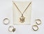 Vintage 9 carat Gold Sapphire Ring & Pendant, Earrings & Ring Band Carousel 4