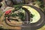 Slot car track 1/32 landscaped single lane rally track with 2 cars Carousel 3