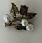 LOOKING FOR Stunning BROOCH WITH 3 GENUINE PEARL AND ONE GARNET - C 1940s - Carousel 1