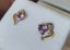 9ct Gold Amethyst & Diamond Stud Earrings Carousel 1