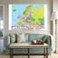 150*100cm Europe Political Map With Country Flags Non-woven Canvas Painting Carousel 1