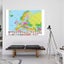 150*100cm Europe Political Map With Country Flags Non-woven Canvas Painting Carousel 5