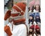 Women Winter Knitted Beanie Cap Warm Face Cover Neck Scarf Gloves Outdoor Set Carousel 2