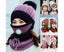 Women Winter Knitted Beanie Cap Warm Face Cover Neck Scarf Gloves Outdoor Set Carousel 5