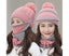 Women Winter Knitted Beanie Cap Warm Face Cover Neck Scarf Gloves Outdoor Set Carousel 8
