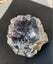 Purple Cubic fluorite with little pyrite bits Carousel 4