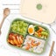 Elosung Gray Microwave Safe Silicone Lunch Box With 4 Compartments Airtight Bent Carousel 2