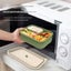 Elosung Gray Microwave Safe Silicone Lunch Box With 4 Compartments Airtight Bent Carousel 3
