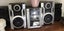 CDs in 2 Wooden Holders + Phillips Stereo with 4 Speakers Carousel 3