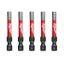 Milwaukee Shockwave Power Bit Hex 6mm x 50mm Pack of 5 Carousel 1