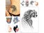 21*15cm New Waterproof Temporary Tattoo Sticker Wolf Tiger Animals Pattern Carousel 3