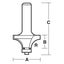 Carbitool Rounding Over Bit 1/2" Shank 25.4mm Carousel 2