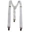 SEQUIN SUSPENDERS Unisex Adjustable Braces Clip On Elastic Y-Back - White Carousel 1