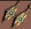 WOW $1RES!!! VICTORIAN INSP TURQUOISE PEARL EARRINGS Carousel 3
