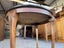 A Vintage Solid Mahogany Frame Exotic Timber Marquetry Top Circular Table Carousel 18