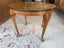 A Vintage Solid Mahogany Frame Exotic Timber Marquetry Top Circular Table Carousel 4
