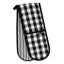 Ladelle Double Oven Mitts Eco Gingham Black Set Carousel 1