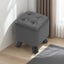 Small Square Ottoman Foot Rest Stool Faux Leather Padded Seat - Dark Grey Carousel 7