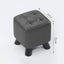 Small Square Ottoman Foot Rest Stool Faux Leather Padded Seat - Dark Grey Carousel 9
